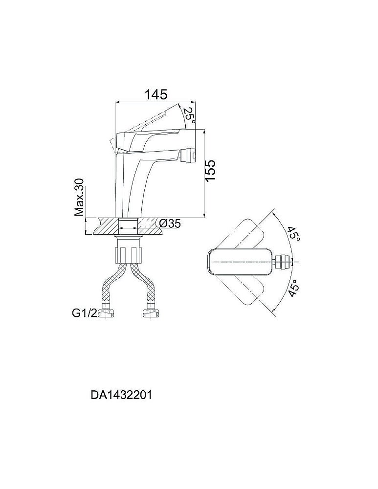 Смеситель для биде D&K Berlin Humboldt DA1432212 купить в интернет-магазине сантехники Sanbest