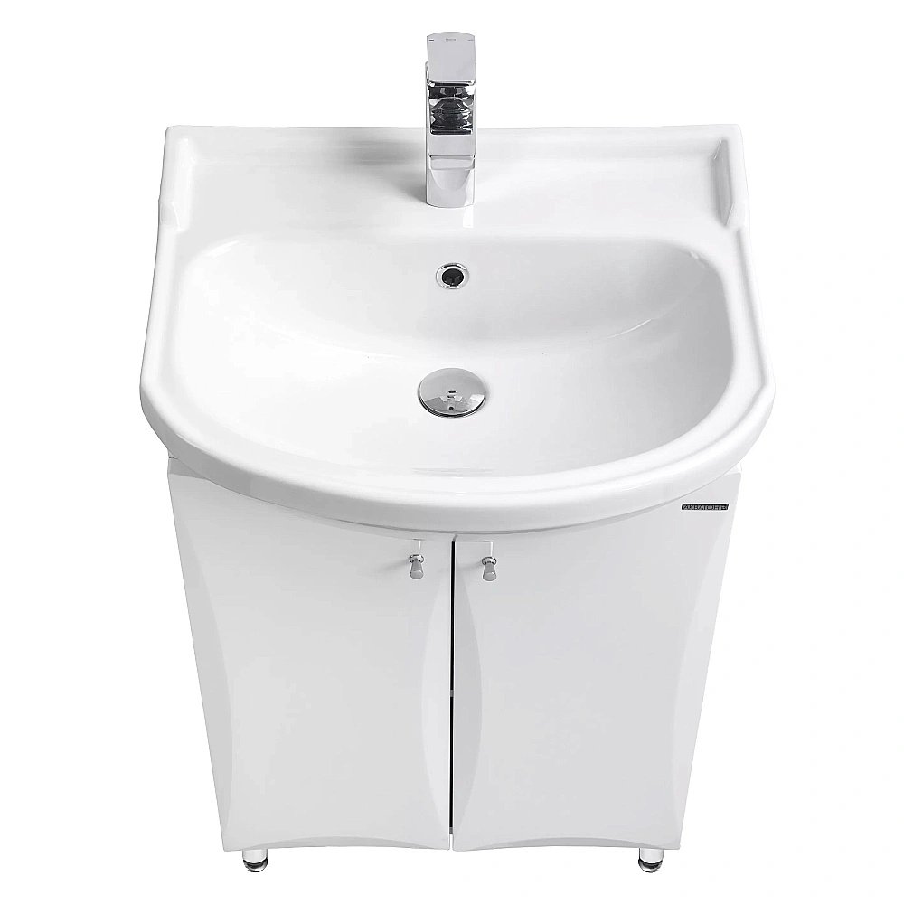 Тумба с раковиной Акватон Джимми 57 У белая для ванной в интернет-магазине Sanbest
