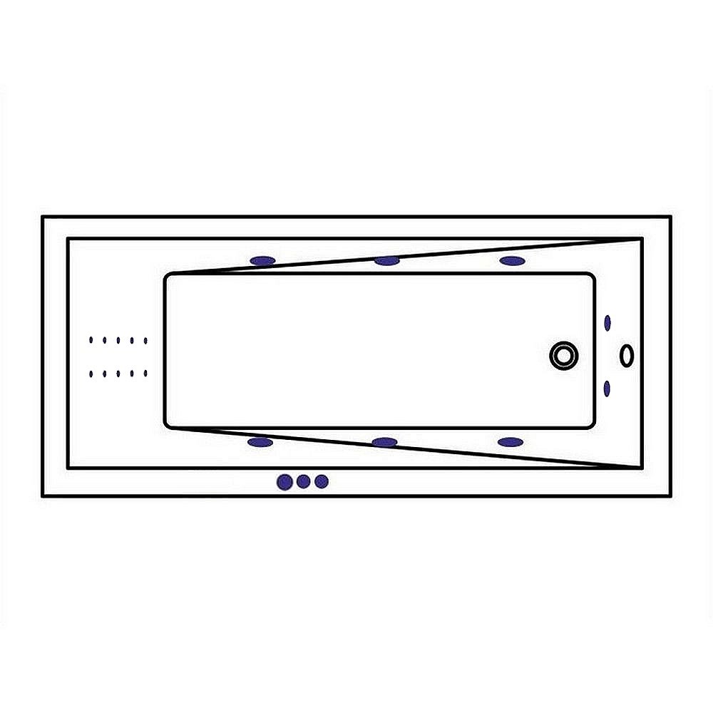 Гидромассажная ванна WhiteCross Wave Slim 160x80 SMART NANO хром купить в интернет-магазине Sanbest