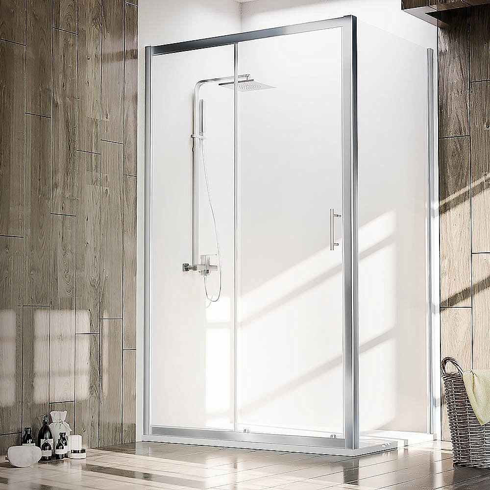 Душевой уголок Veconi Rovigo RV072-15080-01-C4 150х80 стекло прозрачное/профиль хром купить в интернет-магазине Sanbest