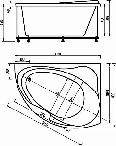Ванна Aquatek Альтаир 158x119 белая купить в интернет-магазине Sanbest