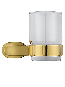 Стакан для зубных щеток с держателем WONZON & WOGHAND FIRST, Глянцевое золото (WW-8421-LG) купить в интернет-магазине сантехники Sanbest