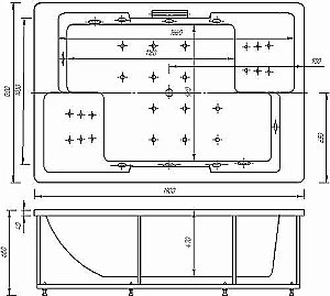 Ванна Aquatek Дорадо 190х130 DOR190-0000006 белая купить в интернет-магазине Sanbest