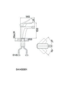 Смеситель для биде D&K Berlin Humboldt DA1432212 купить в интернет-магазине сантехники Sanbest
