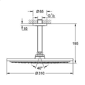 Верхний душ Grohe Rainshower Cosmopolitan 26067000 купить в интернет-магазине сантехники Sanbest