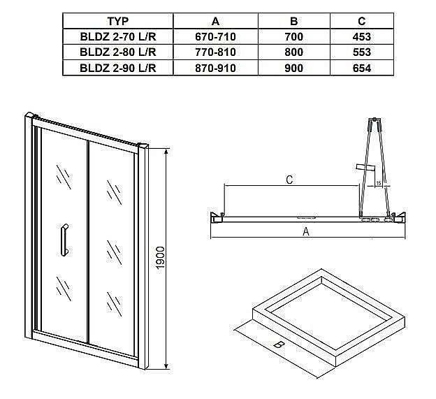 Душевая дверь Ravak Blix BLDZ2 80 купить в интернет-магазине Sanbest
