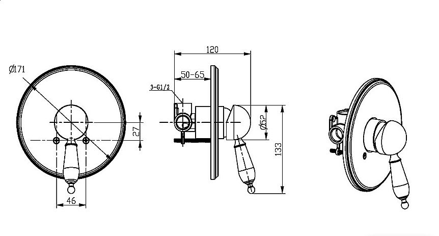 Смеситель для душа Boheme Provance Ripresa 365 купить в интернет-магазине сантехники Sanbest