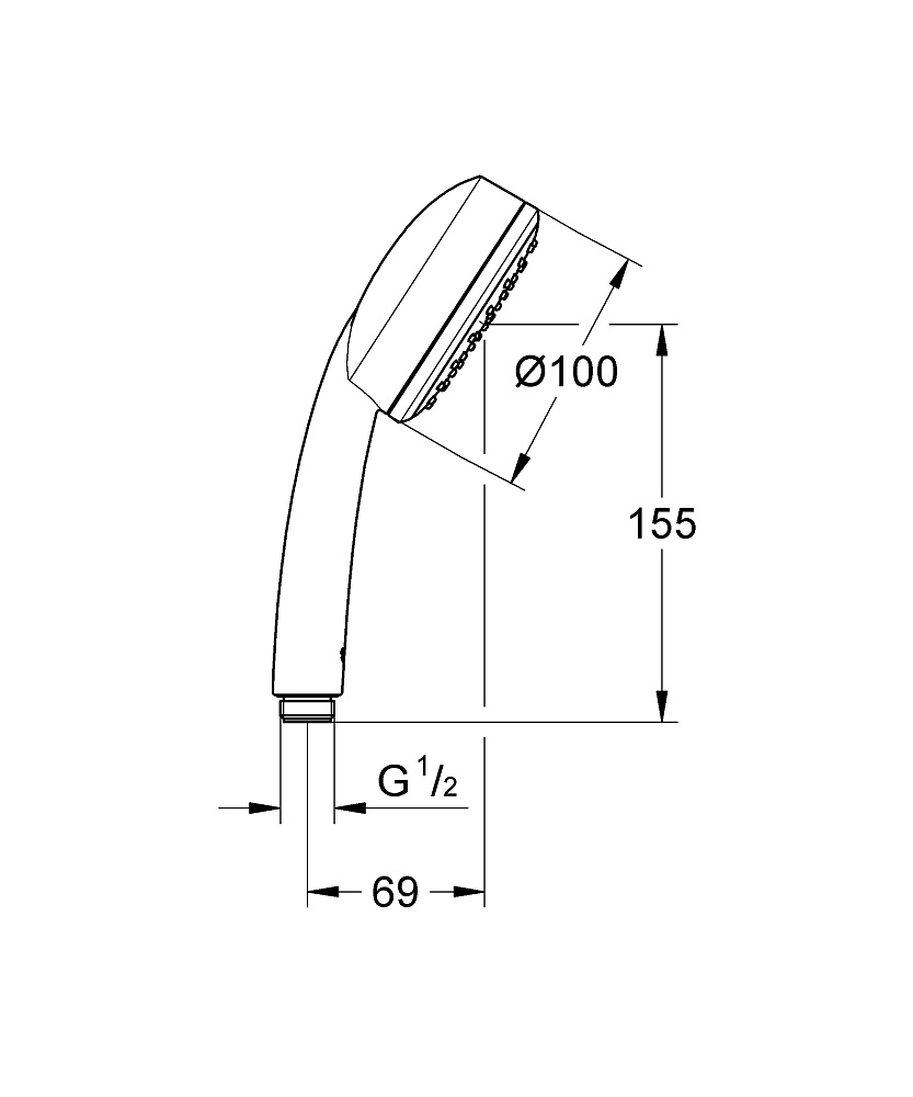 Душевая лейка GROHE New Tempesta Cosmopolitan 26082002 хром купить в интернет-магазине сантехники Sanbest