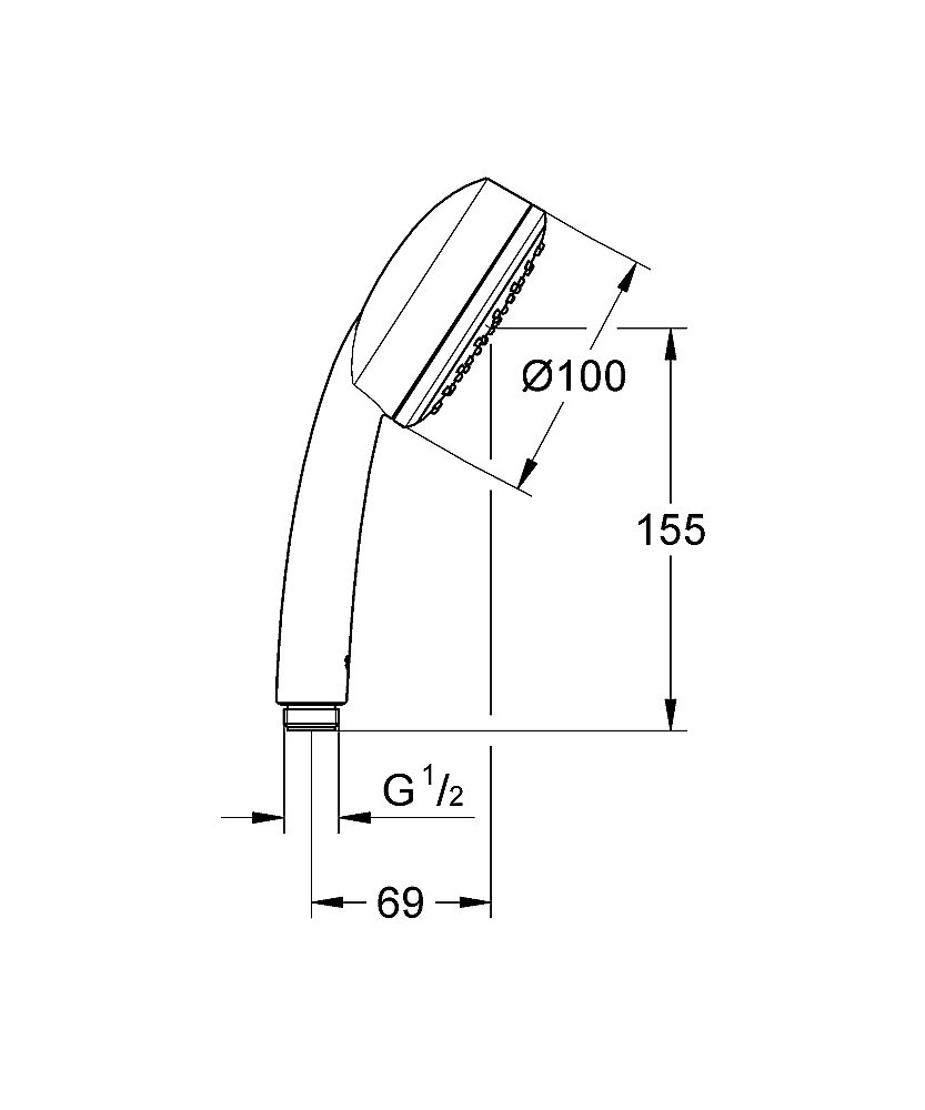 Душевая лейка GROHE New Tempesta Cosmopolitan 26082002 хром купить в интернет-магазине сантехники Sanbest