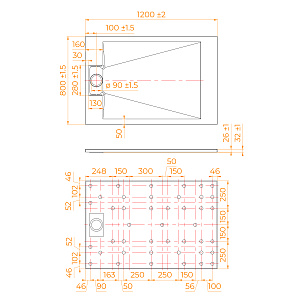 Душевой поддон прямоугольный RGW TUS-W 80x120 купить в интернет-магазине Sanbest