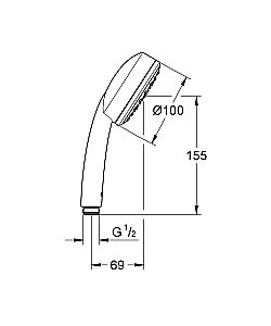 Душевая лейка GROHE New Tempesta Cosmopolitan 26082002 хром купить в интернет-магазине сантехники Sanbest