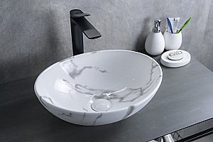 Раковина накладная Gid Lago 41 Mnc138C 54473 под камень глянцевая купить в интернет-магазине Sanbest