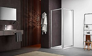 Душевой уголок Aquatek Ария 90х80 стекло прозрачное/профиль хром купить в интернет-магазине Sanbest