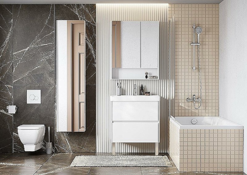 Зеркальный шкаф Акватон Сканди 1A252202SD010 70 белый купить в интернет-магазине сантехники Sanbest