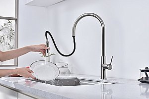 Смеситель для кухни Paulmark Senso Se215180-BS брашированная сталь купить в интернет-магазине сантехники Sanbest