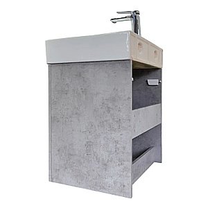 Тумба с раковиной Comforty Асти 60 00-00019191 светлый бетон для ванной в интернет-магазине Sanbest