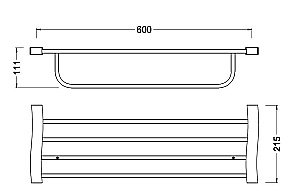Полка Schein SWING 3210B хром купить в интернет-магазине сантехники Sanbest