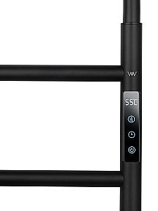 Полотенцесушитель электрический WONZON & WOGHAND WISMAR, Черный матовый (WW-AL201-MB) купить в интернет-магазине сантехники Sanbest