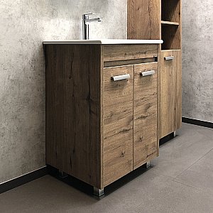 Тумба с раковиной Comforty Марио 00-00004155 60 дуб темный для ванной в интернет-магазине Sanbest