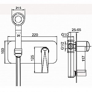 Гигиенический душ Boheme Venturo 387-B черный/золото купить в интернет-магазине сантехники Sanbest