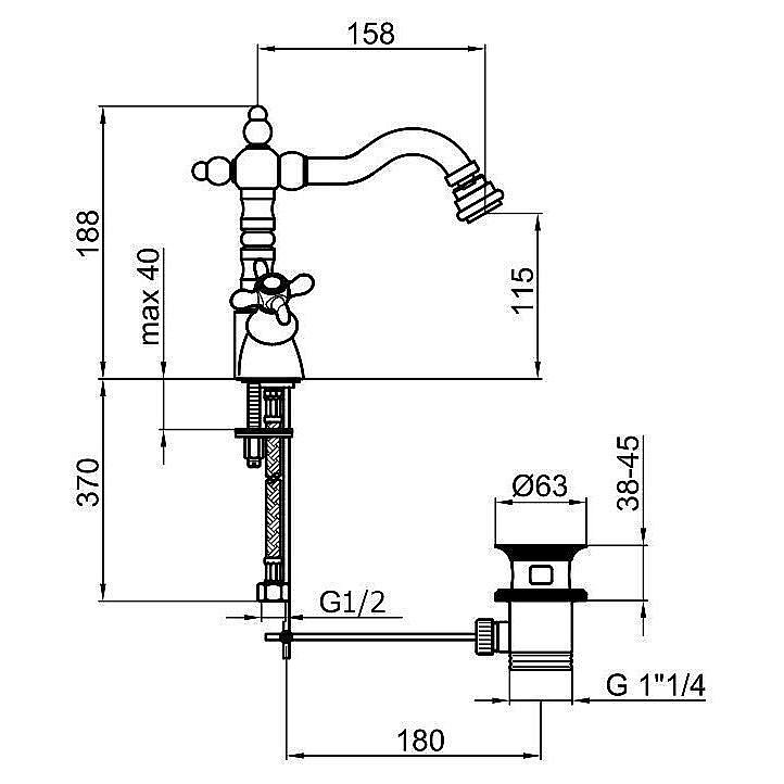 Смеситель для биде Webert Ottocento OT710402010 купить в интернет-магазине сантехники Sanbest