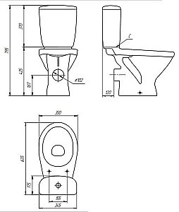 Унитаз Cersanit TRENTO 011 3/6 TPL с крышкой микролифт, с бачком купить в интернет-магазине Sanbest