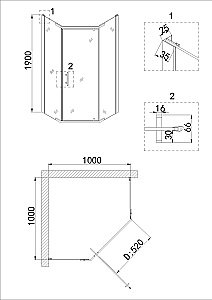 Душевой уголок Niagara Nova NG-6834-08 BLACK 100х100 купить в интернет-магазине Sanbest