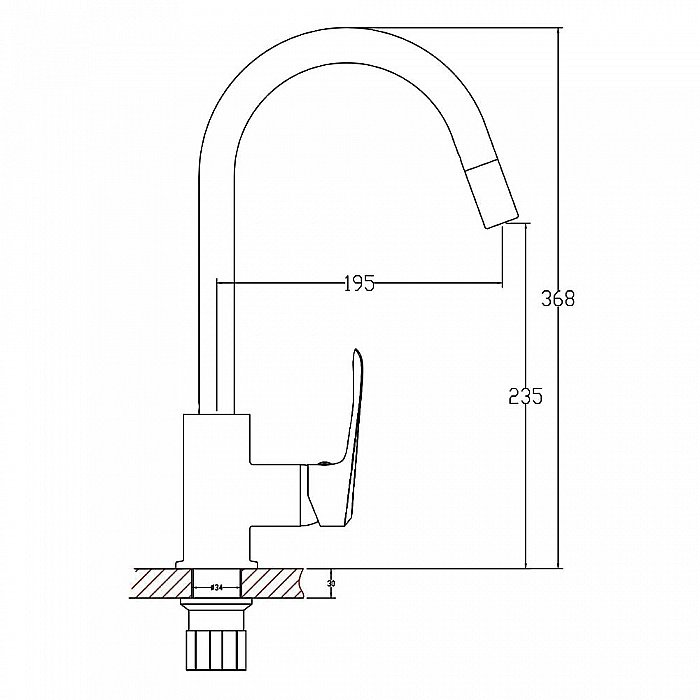 Смеситель для кухни Agger Glorious A1200100 хром купить в интернет-магазине сантехники Sanbest