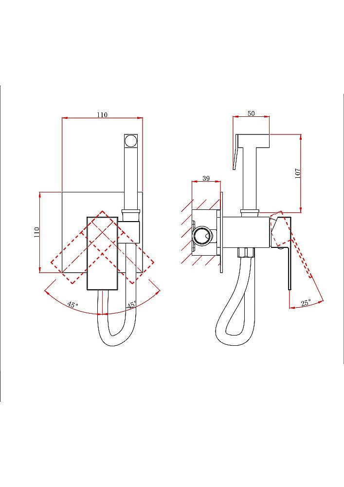 Гигиенический душ D&K Bayern.Liszt DA1514501 хром купить в интернет-магазине сантехники Sanbest