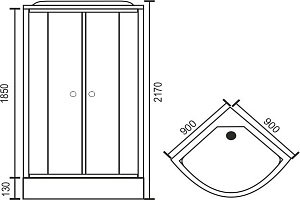 Душевая кабина Royal Bath RB90HK2-M 90x90 профиль белый/стекло матовое купить в интернет-магазине Sanbest