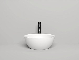 Раковина накладная Salini ALDA 02 1102110G 42.5 из искусственного камня S-Sense, белая глянцевая купить в интернет-магазине Sanbest