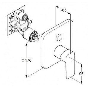 Смеситель для душа Kludi Pure&Style 406590575 хром купить в интернет-магазине сантехники Sanbest