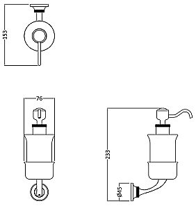 Диспенсер Burlington Guild GU011G золото/белый купить в интернет-магазине сантехники Sanbest