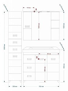 Тумба с раковиной напольная Misty Селена 75 белая для ванной в интернет-магазине Sanbest