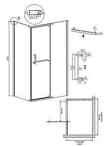 Душевой уголок Grossman Pragma 120.K33.03.1080.10.02 100x80 стекло шиншилла/профиль хром купить в интернет-магазине Sanbest