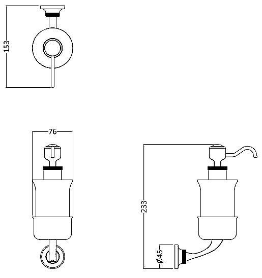 Диспенсер Burlington Guild GU011G золото/белый купить в интернет-магазине сантехники Sanbest