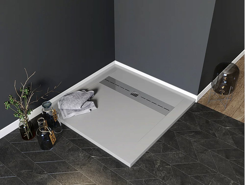 Душевой поддон Aquanet Delight 90х90 серый купить в интернет-магазине Sanbest