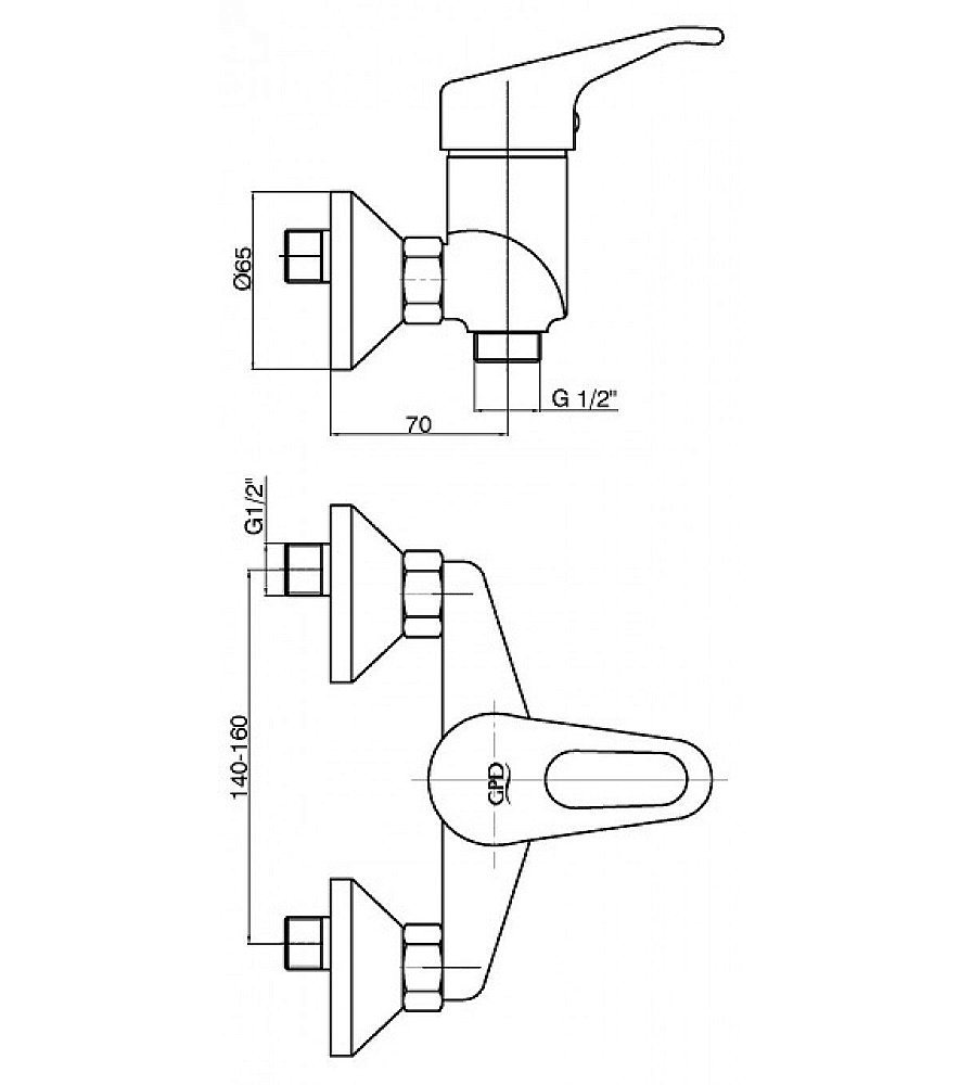 Смеситель для душа GPD KALIPSO MDB20 купить в интернет-магазине сантехники Sanbest