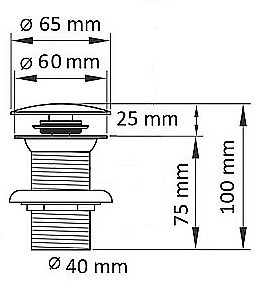 Донный клапан без перелива Laguraty X0002 купить в интернет-магазине сантехники Sanbest