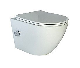 Унитаз подвесной ESBANO TERUEL-WBN ESWBTERUWN безободковый, с крышкой микролифт купить в интернет-магазине Sanbest