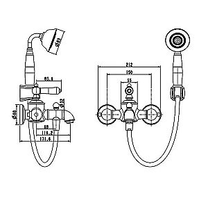 Смеситель для ванны BRAVAT Art F675109U-B1-RUS купить в интернет-магазине сантехники Sanbest