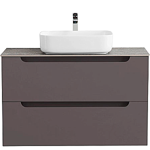 Тумба с раковиной и столещницей BelBagno 90 ETNA-900-2C-SO-GSO+KEP-90-GRN темно-серая матовая для ванной в интернет-магазине Sanbest