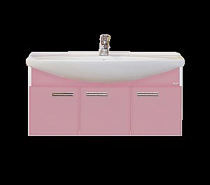 Тумба с раковиной подвесная Misty Джулия 105 розовая для ванной в интернет-магазине Sanbest