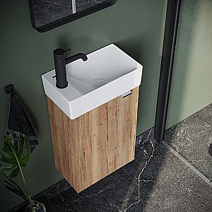 Тумба с раковиной Sancos Mini MN35EG дуб галифакс для ванной в интернет-магазине Sanbest