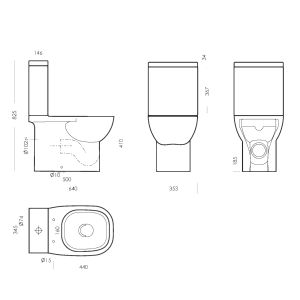 Унитаз-компакт Sanita luxe Quadro Slim QDRSLCC01151022 с бачком, с крышкой микролифт, белый купить в интернет-магазине Sanbest