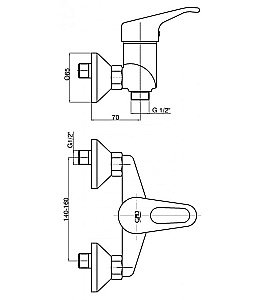 Смеситель для душа GPD KALIPSO MDB20 купить в интернет-магазине сантехники Sanbest