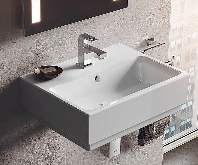 Раковина подвесная Grohe Cube Ceramic 45,5 3948300H белая купить в интернет-магазине Sanbest