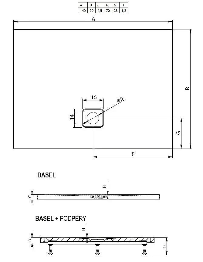Душевой поддон Riho Basel 418 140x90 D005027005 белый купить в интернет-магазине Sanbest