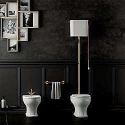 Унитаз с высоким бачком Azzurra Charme CHVCTT белый/золото купить в интернет-магазине Sanbest