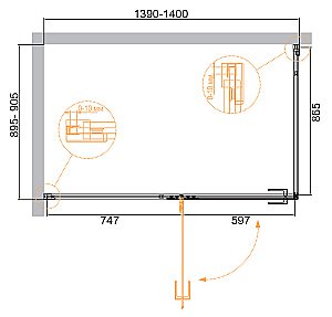 Душевой уголок Cezares Bellagio 140х90 BELLAGIO-AH-1-140/90-C-NERO стекло прозрачное/профиль черный матовый купить в интернет-магазине Sanbest
